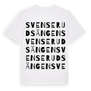 Svenserudsängen ordlek t-shirt – ekologisk bomull t-shirt från PinShirt