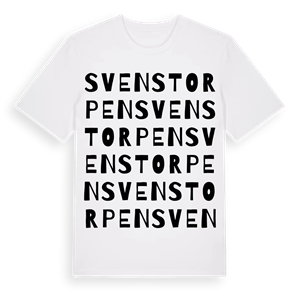 Svenstorpen ordlek t-shirt – ekologisk bomull t-shirt från PinShirt