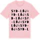 Pink Cotton t-shirt med Syd-Löja ordlek t-shirt