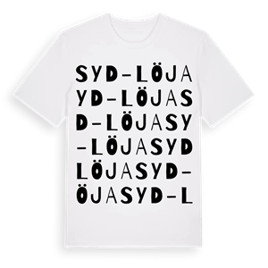 Syd-Löja ordlek t-shirt – ekologisk bomull t-shirt från PinShirt