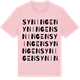 Pink Cotton t-shirt med Syningen ordlek t-shirt