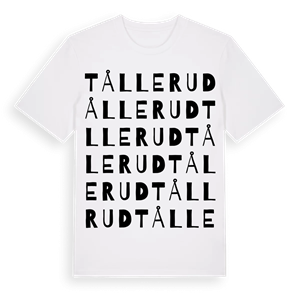 Tållerud ordlek t-shirt – ekologisk bomull t-shirt från Pinshirt