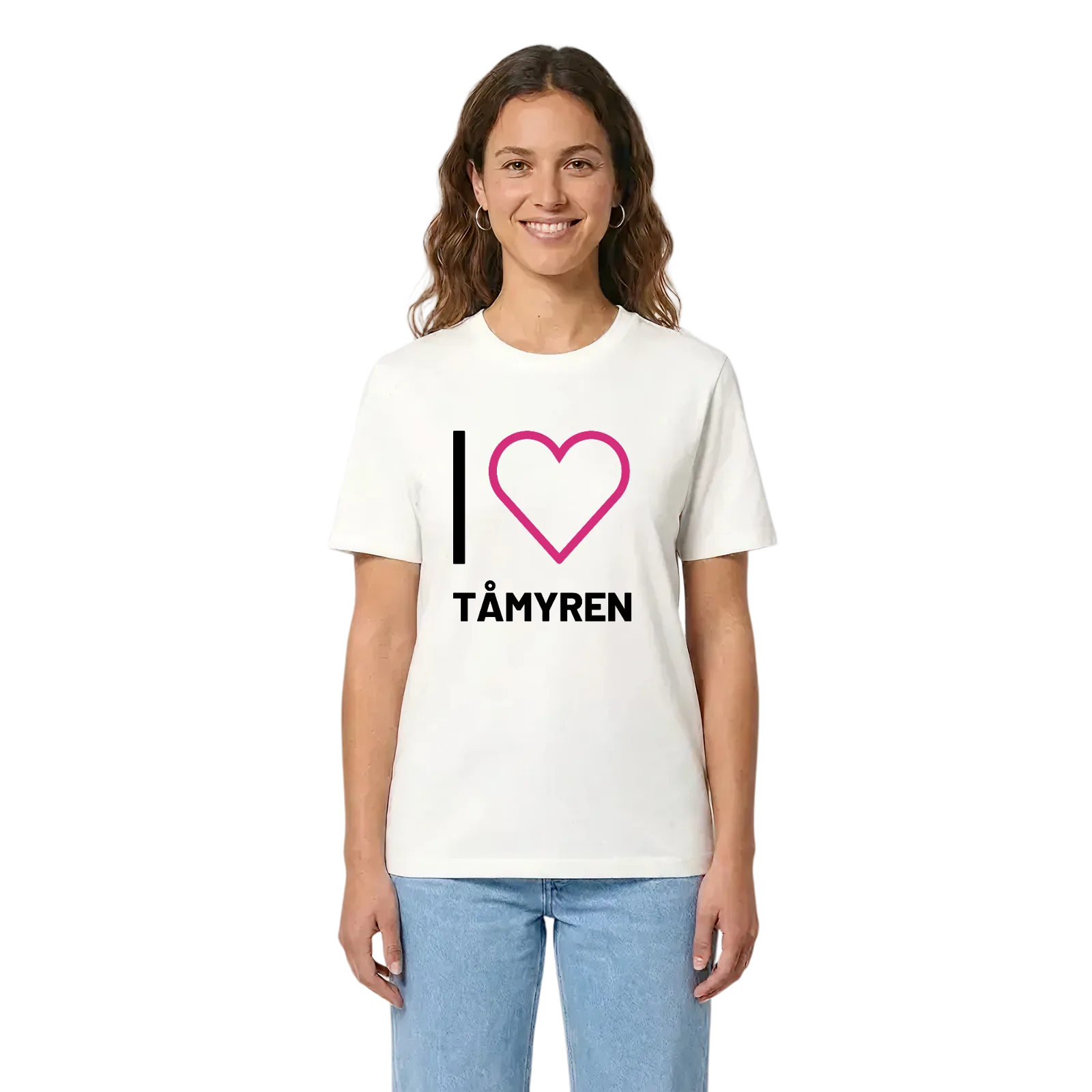 Jag älskar Tåmyren t-shirt stort tryck – White, i miljö