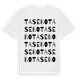 White t-shirt med Tasebo ordlek t-shirt