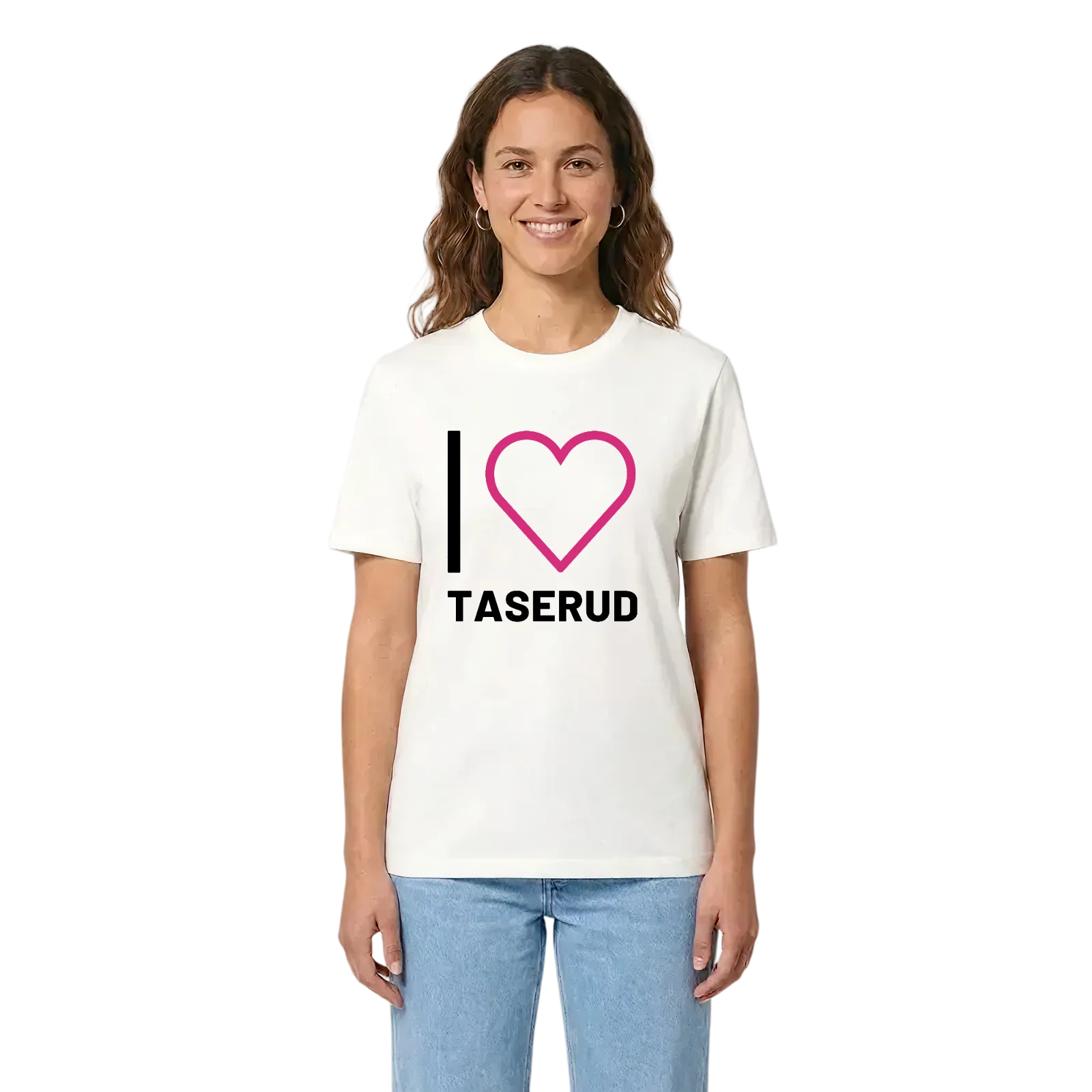 Jag älskar Taserud t-shirt stort tryck – White, i miljö