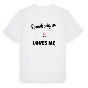 Någon i Tegen älskar mig t-shirt – ekologisk bomull t-shirt från PinShirt