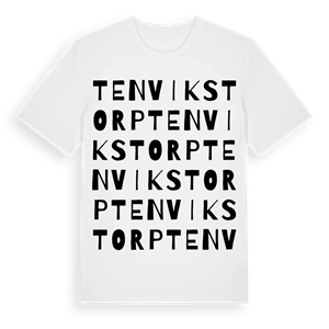 Tenvikstorp ordlek t-shirt – ekologisk bomull t-shirt från Pinshirt