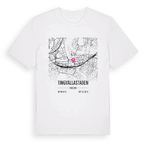Tingvallastaden karta t-shirt – ekologisk bomull t-shirt från PinShirt