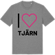 Mid Heather Gray t-shirt med Jag älskar Tjärn t-shirt stort tryck