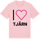 Pink Cotton t-shirt med Jag älskar Tjärn t-shirt stort tryck