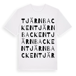 Tjärnbacken ordlek t-shirt – ekologisk bomull t-shirt från PinShirt