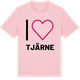 Pink Cotton t-shirt med Jag älskar Tjärne t-shirt stort tryck