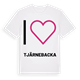 White t-shirt med Jag älskar Tjärnebacka t-shirt stort tryck