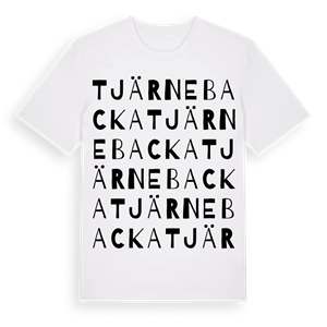 Tjärnebacka ordlek t-shirt – ekologisk bomull t-shirt från Pinshirt