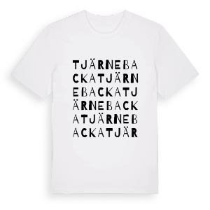 Tjärnebacka ordlek t-shirt – ekologisk bomull t-shirt från PinShirt