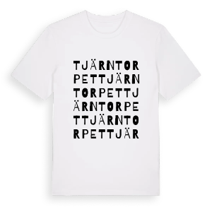 Tjärntorpet ordlek t-shirt – ekologisk bomull t-shirt från PinShirt