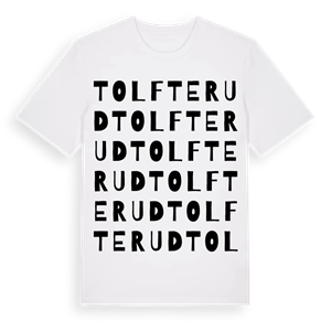 Tolfterud ordlek t-shirt – ekologisk bomull t-shirt från PinShirt