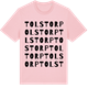 Pink Cotton t-shirt med Tolstorp ordlek t-shirt