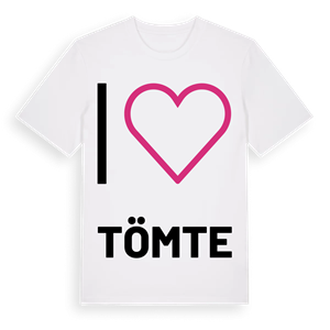 Jag älskar Tömte t-shirt stort tryck – ekologisk bomull t-shirt från PinShirt