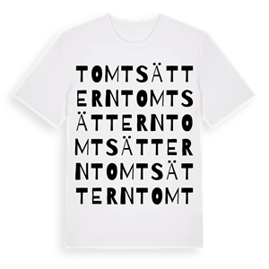 Tomtsättern ordlek t-shirt – ekologisk bomull t-shirt från Pinshirt