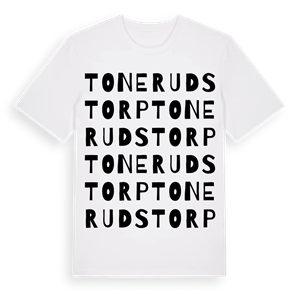 Tonerudstorp ordlek t-shirt – ekologisk bomull t-shirt från PinShirt