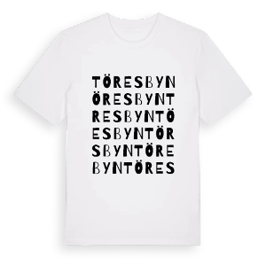 Töresbyn ordlek t-shirt – ekologisk bomull t-shirt från PinShirt