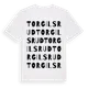 White t-shirt med Torgilsrud ordlek t-shirt