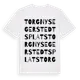White t-shirt med Torgny Segerstedts Plats ordlek t-shirt