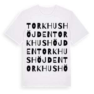 Torkhushöjden ordlek t-shirt – ekologisk bomull t-shirt från PinShirt