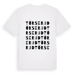 Törserud ordlek t-shirt – ekologisk bomull t-shirt från PinShirt