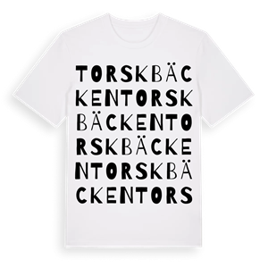 Torskbäcken ordlek t-shirt – ekologisk bomull t-shirt från PinShirt