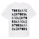 White t-shirt med Torskbäcken ordlek t-shirt