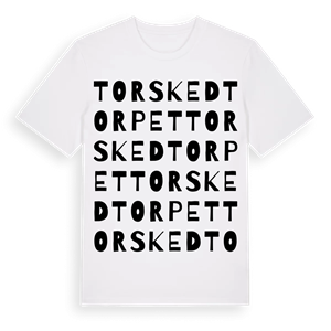 Torskedtorpet ordlek t-shirt – ekologisk bomull t-shirt från PinShirt