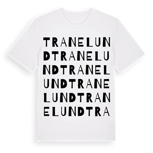 Tranelund ordlek t-shirt – ekologisk bomull t-shirt från Pinshirt
