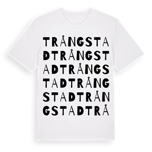 Trångstad ordlek t-shirt – ekologisk bomull t-shirt från Pinshirt