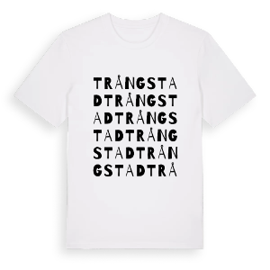 Trångstad ordlek t-shirt – ekologisk bomull t-shirt från PinShirt