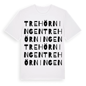 Trehörningen ordlek t-shirt – ekologisk bomull t-shirt från PinShirt