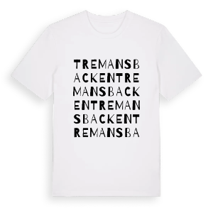 Tremansbacken ordlek t-shirt – ekologisk bomull t-shirt från PinShirt
