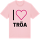 Pink Cotton t-shirt med Jag älskar Tröa t-shirt stort tryck