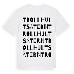 Trollhultsätern ordlek t-shirt – ekologisk bomull t-shirt från Pinshirt