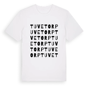 Tuvetorp ordlek t-shirt – ekologisk bomull t-shirt från PinShirt