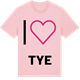 Pink Cotton t-shirt med Jag älskar Tye t-shirt stort tryck