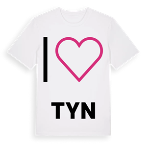 Jag älskar Tyn t-shirt stort tryck – ekologisk bomull t-shirt från PinShirt