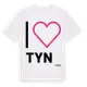 White t-shirt med Jag älskar Tyn t-shirt stort tryck