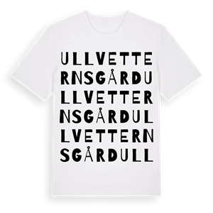 Ullvetterns gård ordlek t-shirt – ekologisk bomull t-shirt från Pinshirt