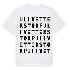 Ullvetterstorp ordlek t-shirt – ekologisk bomull t-shirt från Pinshirt