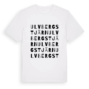 Ulvbergstjärn ordlek t-shirt – ekologisk bomull t-shirt från PinShirt