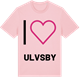 Pink Cotton t-shirt med Jag älskar Ulvsby t-shirt stort tryck
