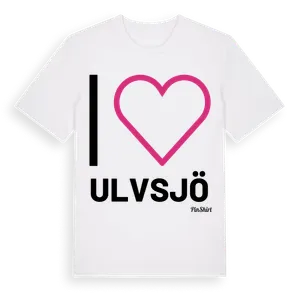 Jag älskar Ulvsjö t-shirt stort tryck – ekologisk bomull t-shirt från Pinshirt