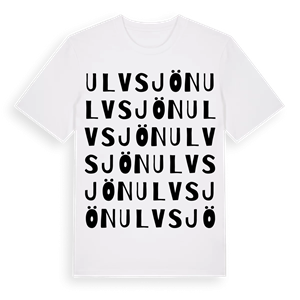 Ulvsjön ordlek t-shirt – ekologisk bomull t-shirt från PinShirt